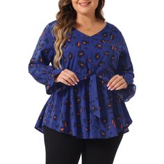 This plus-size dressy top for women features a removable belt, which you can tie to a bow-knot, and the peplum design covers your belly well and makes you look slimmer when you wear it. The tops are perfect to pair with skinny jeans, leggings, denim shorts, pants, or skirts, very flattering and comfortable. Plus size peplum tops for women are suitable for daily, casual, travel, home, night out, club, dating, party, work, street, shopping, vocation, and weddings. Peplum Tops For Women, Plus Size Dressy Tops, Night Out Club, Peplum Design, Home Night, Plus Size Peplum, Peplum Designs, Street Shopping, Peplum Tops