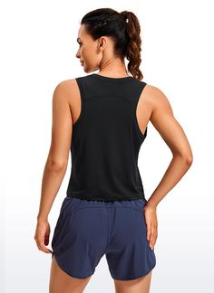 Ultra-lightweight and soft fabric with good breathability to keep you cool, and ultra-fine brushed feel for a comfortable and skin-friendly experience. High neck sport tank top with oversized armholes allows you to move freely without restraint. Great for running, exercise and other intense sports. Feature & Fitting: 
 Design for running, exercise 
 Cropped length, loose-fitting 
 Oversized armholes and high neck 
 Fabric: 
 Soft and lightweight fabric 
 Ultra-fine brushed feel 
 Four-way st Breathable Sleeveless Activewear For Yoga, Black High Stretch Functional Tank Top, Functional Black High Stretch Tank Top, Stretch Tank Top For Training During Sports Season, Functional Black High-stretch Tank Top, High Stretch Mesh Back Tank Top In Athleisure Style, Black Compressive Tank Top For Yoga, Sleeveless Go-dry Activewear For Yoga, Racerback Sports Tops With 4-way Stretch