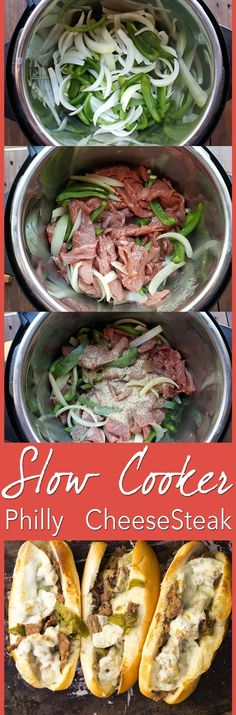 slow cooker philly cheesesteak is an easy way to make delicious sandwiches