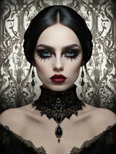 Gothic Women, Vampire Makeup, Old Makeup, Black Lady, Followers On Instagram, My Hobby