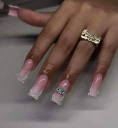 Frenchies With Rhinestones, Short Frenchies, Acrylic Nails Yellow