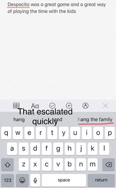 an iphone keyboard with the words that are not in english and spanish on it, which is