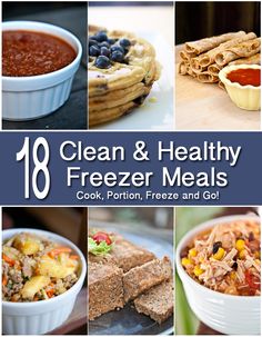 Love this website- Goal for 2013 Never be without a clean & healthy meal again. Here are 18 recipes you can make ahead of time and freeze so you can just grab-n-go from www.TheGraciousPantry.com Clean Eating Freezer Meals, Clean Freezer, Clean Eating Meals, Meals You Can Freeze, Man Meals, Easiest Meals, Hungry Man