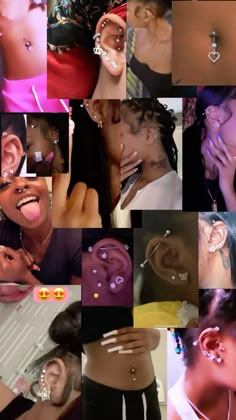 a collage of photos with different types of piercings