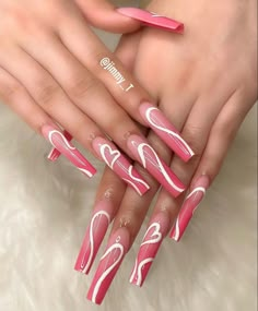 Full Nail Art Designs, W.a.y.s Nails, Heart Acrylics, Long Nail Designs Hearts, Xl Long Acrylic Nails Y2k, Y2k Nails Acrylic Long Pink, Long Acrylic Nail Designs, Long Acrylic Nails Coffin, Acrylic Nails Coffin Pink