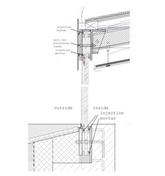 an architectural drawing shows the details of a building's exterior and its external walls