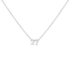 PRICES MAY VARY. Cute Number Necklace - Silver Number 27 necklace is designed for you and your lovely daughter. Each number is unique to different people. It can represent the month of birth, age, anniversary, lucky number... Even just because you like it. The best gift for your daughter, granddaughter. Stainless Steel Necklace - Made of 18k gold plated stainless steel, skin touch is not allergic, nickel free, lead free, and hypoallergenic. The high quality chain and dainty number pendant are ve Silver Minimalist Initial Necklace For Birthday, Angle Numbers Necklace, Necklace Angel Number, Angel Number Necklace Silver, Dainty Zodiac Sign Pendant Necklace, Number Necklace, Good Birthday Presents, Gold Number, Birthday Jewelry Gift