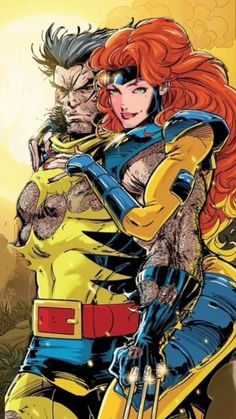 an image of two women dressed as wolverine and catwoman, one with red hair