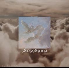 an image of two doves flying in the clouds