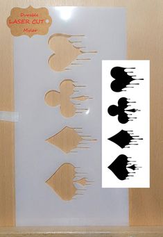 the laser cut pattern is shown with different shapes and sizes