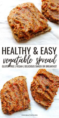 healthy and easy vegetable spread with text overlay