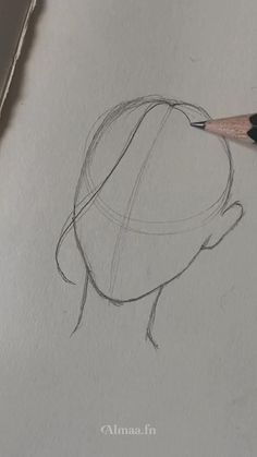 a pencil drawing of a woman's head