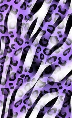 an animal print pattern with purple and white stripes on the bottom half of the image