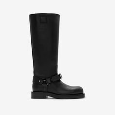 Leather Saddle Tall Boots in Black - Women | Burberry® Official Saddle Boots, Knight Design, Blue Bride, Holdall Bag, Ballerina Pumps, Personalized Gifts For Men, Black Accessories, Designer Boots, Pump Sandals