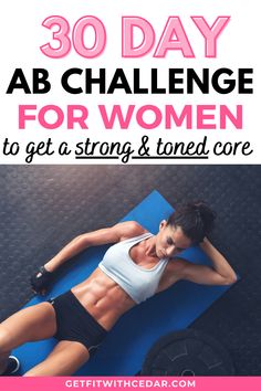 30 day ab workout challenge for women Daily Ab Workout, 30 Day Ab Workout, Abb Workouts, 30 Day Ab Challenge, Ab Workout Plan, Ab Workout Challenge, Abs Exercise, Belly Workout Challenge