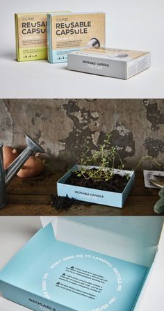 two boxes with plants in them sitting next to each other