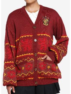 a woman wearing a harry potter sweater