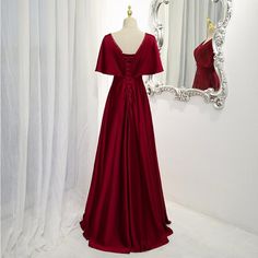 If you need rush order service, please let us know.  Custom size/color and Rush Order are available, and no extra cost. Style No.: #G2DS Material:Satin  Color:Wine Red Hemline:Floor Length Back Details:Lace-up Delivery times: Processing time:    2-3 weeksShipping time:       3-5 working days Custom Measurements For cus Red Wedding Party, Wine Red Wedding, Floor Length Evening Dress, Red Evening Gowns, Prom Dress Pictures, Purple Evening Dress, Satin Evening Gown, Cute Dresses For Party, Satin Evening Dresses