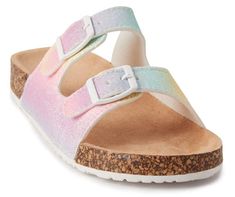 Girl Rainbow, Rainbow Glitter, Weather Wear, Add Personality, Big Lots, Buckle Sandals, Birkenstock Gizeh, Warm Weather, A Girl