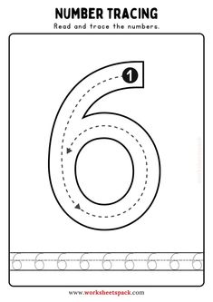 the number six worksheet for numbers and tracers to teach children how to count