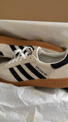 Adidas Spezial in beige 🐚🤍 Beige Adidas Spezial, Adidas Spezial Shoes, Spezials Adidas, Spezial Adidas Outfit, Adidas Beige, Toy Story Collection, Adidas Spezials, Weird Shoes