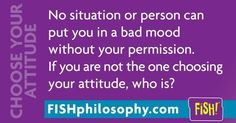 a man in a suit and tie with the caption'no situation or person can put you in a bad mood without your permission if you are not the one choosing your attitude, who is?