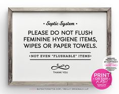 a sign that says please do not flush feminine hygiene items wipes or paper towels