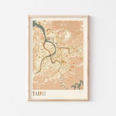 a framed map of the city of tappii