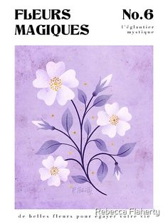 a book with white flowers on it and the title, fleurrs magques no 6