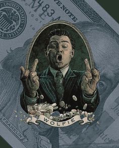 an image of a man surrounded by money