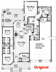 the floor plan for this house is very large and has two master suites on each side