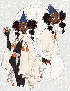 two black women dressed in white and wearing party hats, standing next to each other