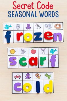 an image of the word search game for children to learn how to spell and read