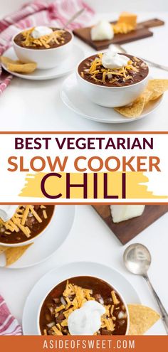 the best vegetarian slow cooker chili recipe is ready in less than 30 minutes to make