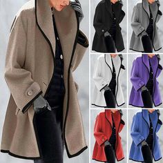 {{item_promotion_details}}  Product Description Women Multi-Color Crew Neck Hoodie Coat Wool Hooded Long Keep Warm Loose Jacket Product Details   Description: Gender: Women Woman, Ladies Lady, Female Style: Women Long Sleeve Coat Jacket Outwear Tops Pattern Type: Buttons Color: Gray, White, Purple, Red, Blue, Black, Camel (Optional) Size: S, M, L, XL, XXL, 3XL, 4XL, 5XL (Follow the size chart to select please) Material: Polyester, Spandex Neckline: V Neck Length: Hips Length Sleeve Length: Long Cheap Outerwear With Lapel Collar In Solid Color, Cheap Button-up Sweater Coat For Winter, Cheap Spring Outerwear With Double Button Closure, Cheap 3/4 Sleeve Outerwear For Work, Plus Size Business Attire Coats & Jackets, Cheap Feminine Long Sleeve Outerwear, Cheap Winter Outerwear With Suit Collar, Cheap Winter Sweater Coat With Button Closure, Cheap Spring Outerwear With Buttons