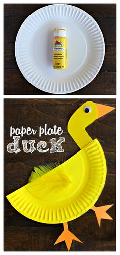 paper plate duck craft for kids to make