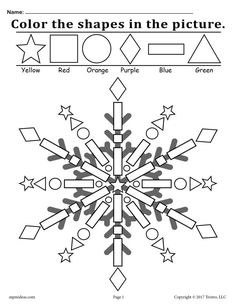 a snowflake worksheet with different shapes