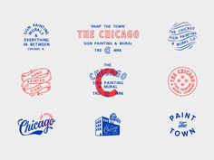 six different logos for the chicago art museum