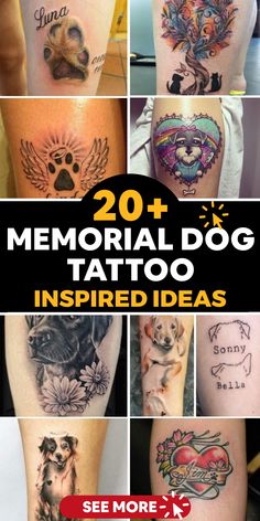 20 memorial dog tattoos that are inspired by dogs