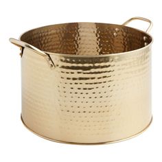 a large metal pot with handles