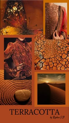 the cover of terracotta by stephen s o'keefen, featuring images of desert scenes