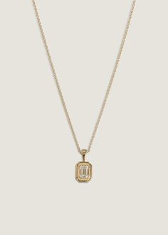 Brooklyn Baguette Pendant Diamond - Kinn Timeless 14k Gold Baguette Cut Necklace, Timeless Emerald Cut Diamond Necklace, Classic 14k Gold Diamond Necklace With Baguette Cut, Timeless 14k Gold Baguette Cut Diamond Necklace, Classic Yellow Gold Baguette Cut Diamond Necklace, Classic Baguette Cut Yellow Gold Diamond Necklace, Classic Yellow Gold Diamond Necklace With Baguette Diamonds, Timeless Baguette Diamond Cut Jewelry, Classic 14k Gold Baguette Diamond Necklace