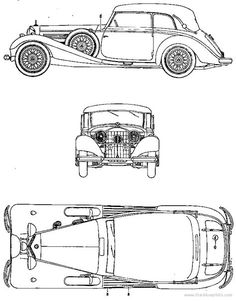 an old car is shown in this drawing