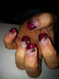 Red nail art Fall Nail Art Designs French Tips, Burgundy French Tip Nails Acrylic, Fall French Manicure Designs, Fall French Manicure, Nails Stripes, Classic Nail Art, Classic Nail, Manicure Designs, French Manicure Designs