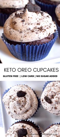 Keto Oreo Cupcakes or Keto "Cookies and Cream" Cupcakes are absolutely amazing! These came out even better than I imagined. Even the centers of these contain oreo filling! Centered in my best ever moist and fluffy keto chocolate cupcakes..you really cannot go wrong with these. #ketooreocupcakes #ketocookiesandcreamcheesecake #ketooreocheesecake #ketooreodessert #ketochocolatecupcakes Keto Cookies And Cream, Work Cupcakes, Keto Chocolate Cupcakes, Cookies And Cream Cupcakes, Cream Filling Recipe, Cookie And Cream Cupcakes, Oreo Frosting