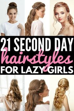 21 Easy Second Day Hair Hacks and Hairstyles | Looking for quick and easy hairstyles for short hair, shoulder length hair, medium hair, or long hair? Need hair hacks and products to make thin, straight hair less greasy and oily and remove frizz from curls? From half-up updos to sleek ponytails to messy braids and buns, these running late hairstyle tutorials are perfect for work and school! #hair #hairhacks #hairproducts #hairstyles #updos Running Late Hairstyles, Second Day Hair, Day Hairstyles, Messy Braids, School Hair, Fall Makeup Looks, Hair Things