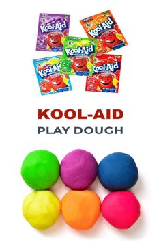 kool - aid play dough is shown in different colors