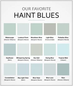 the color chart for our favorite paint colors