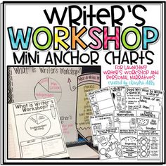 the writer's workshop mini anchor chart is shown with text and pictures on it