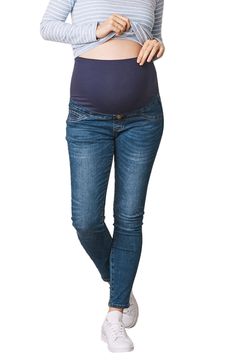 maternity jeans- Our most comfortable maternity denim jeans! Cotton-rich denim with generous stretch and wide elasticised waistband to accommodate your baby bump. Perfect to wear during pregnancy. Shop online. Maternity Work Dresses, Maternity Work Pants, Lounge Cardigan, Loungewear Outfit, The Bump, Drawstring Dresses, Work Skirts, Denim Blue Jeans, Nursing Tops